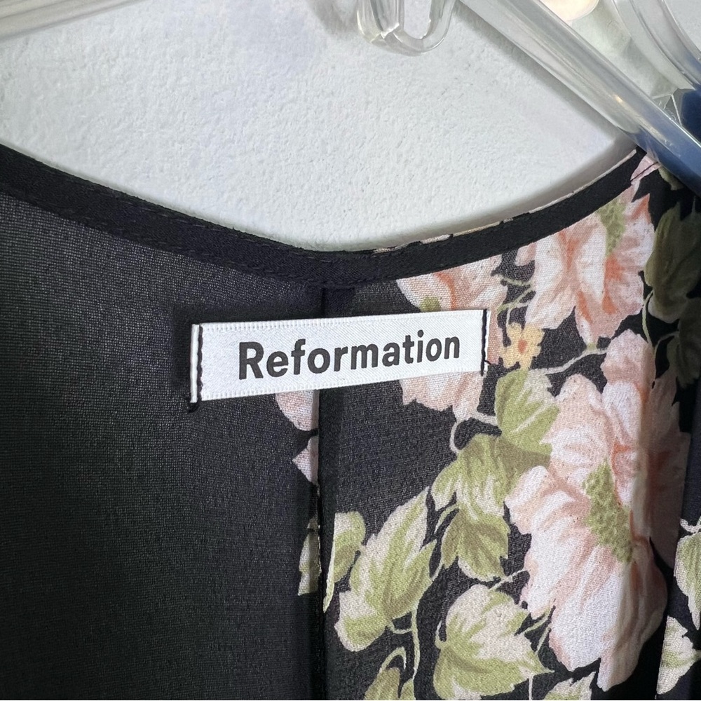 New Reformation Winslow Wrap Maxi Dress in Arielle Floral Sz L - Picture 7 of 8